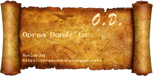 Oprea Donáta névjegykártya